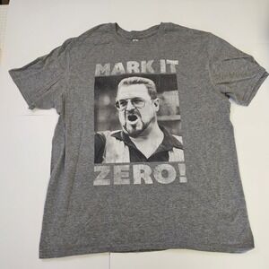 Big Lebowski Walter Mark It Zero The Dude Abides Grey T-shirt Size XL